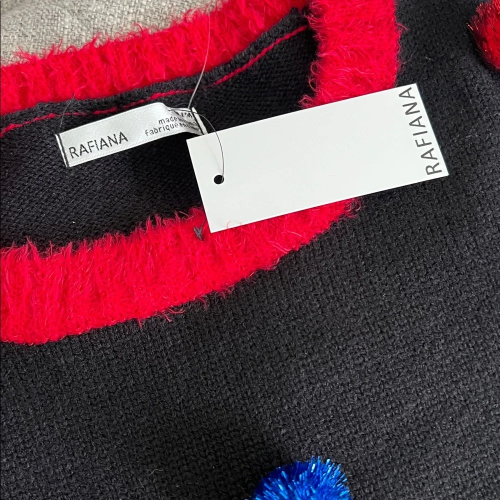 Festive Cat Black and Red Christmas Sweater
